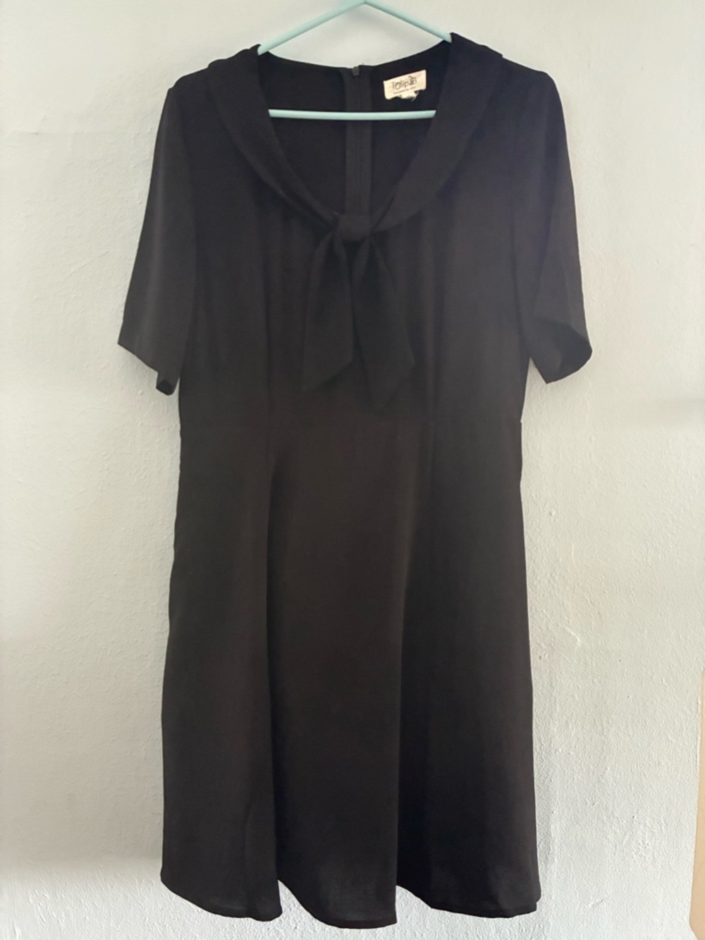 Black Tie-Neck Mini Dress by Topshop